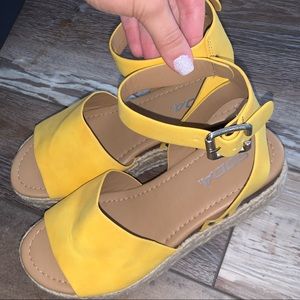 Yellow platform sandals